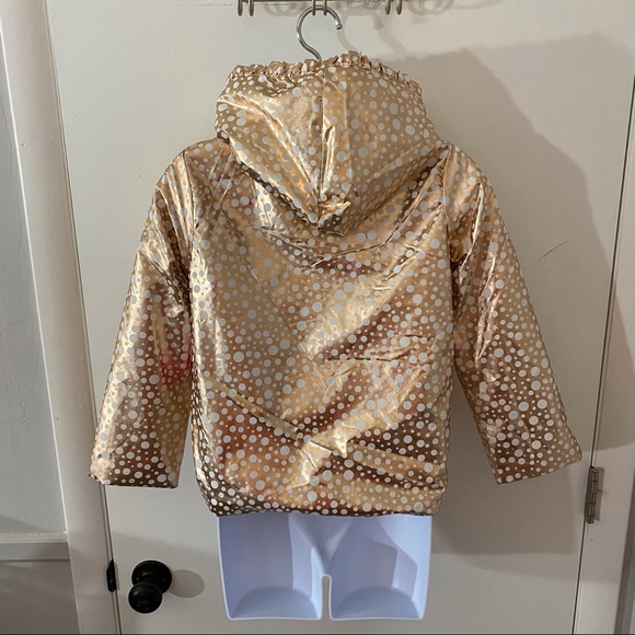 New Polka Dot Stars Rose Gold Girls Coat Jacket 6X - Picture 5 of 10